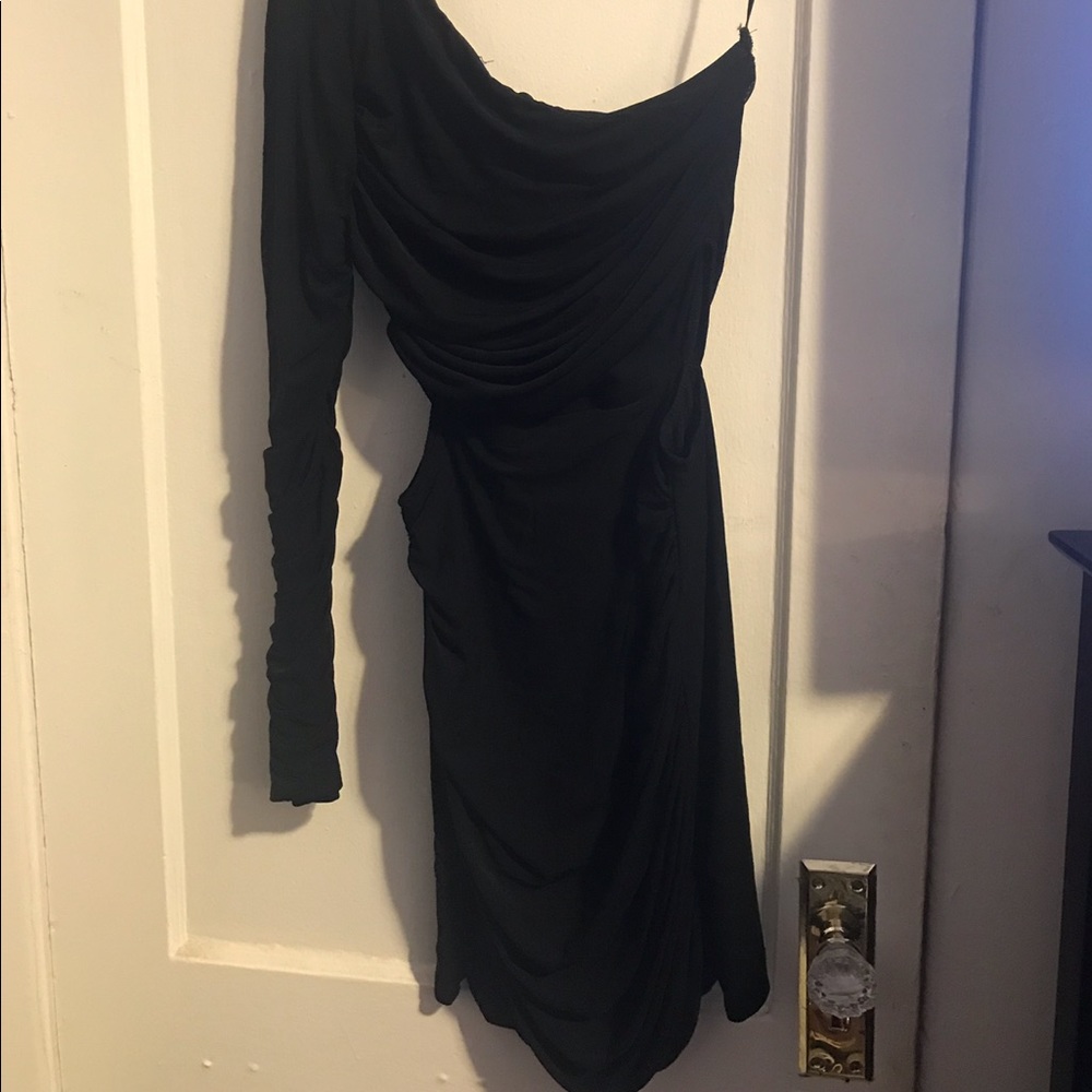 One Shoulder Black Dress
